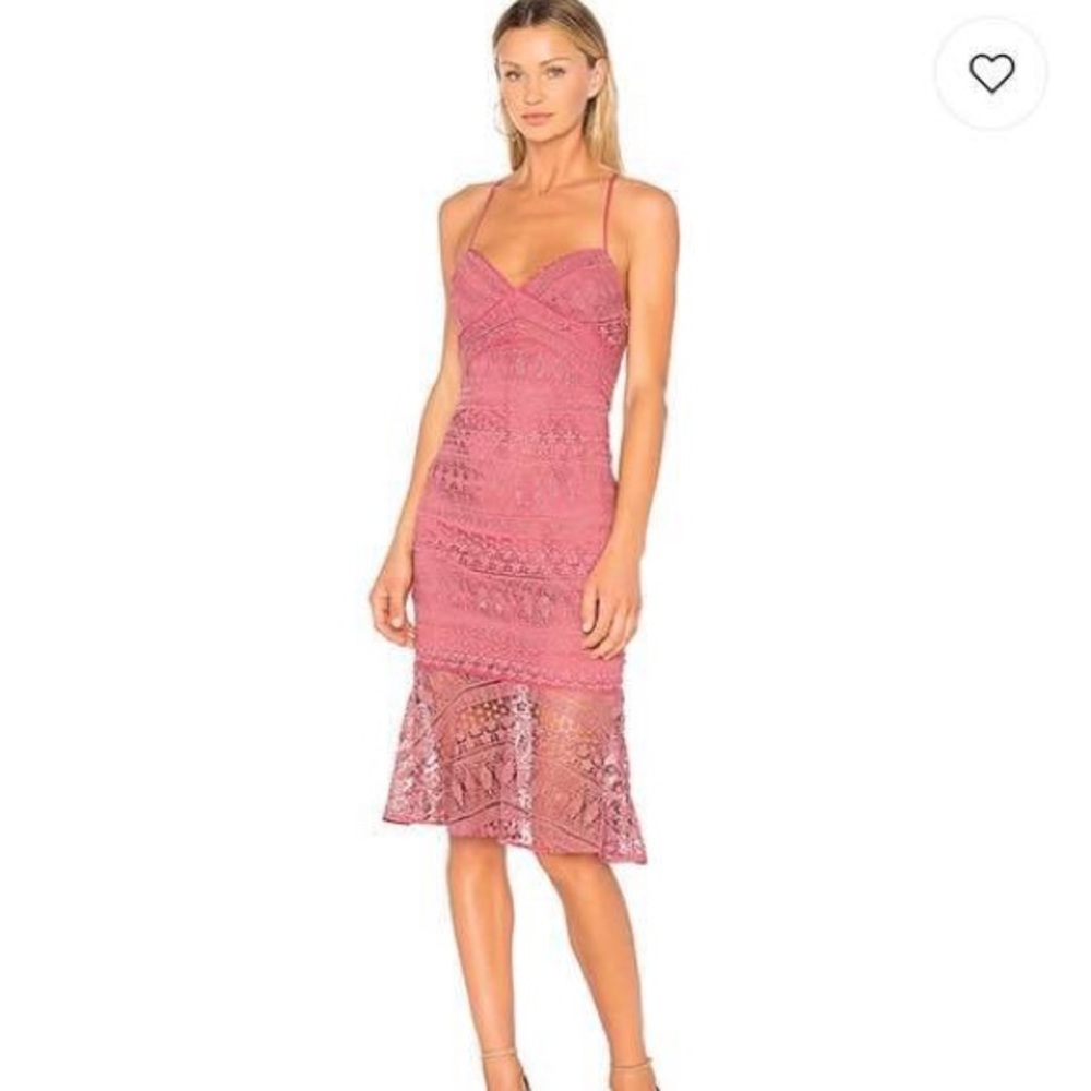 Pink Lace Likely Midi Dress